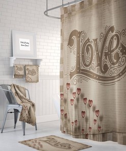 Boho Grunge Shower Curtain Optional Bath Mat Bathroom