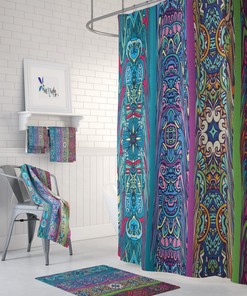 Boho Hippie Shower Curtain Retro Abstract
