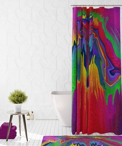 Boho Hippie Shower Curtain Retro Abstract Wild One, Options For Set, Bath Towel, Mat, Hand Towels, Wash Cloth