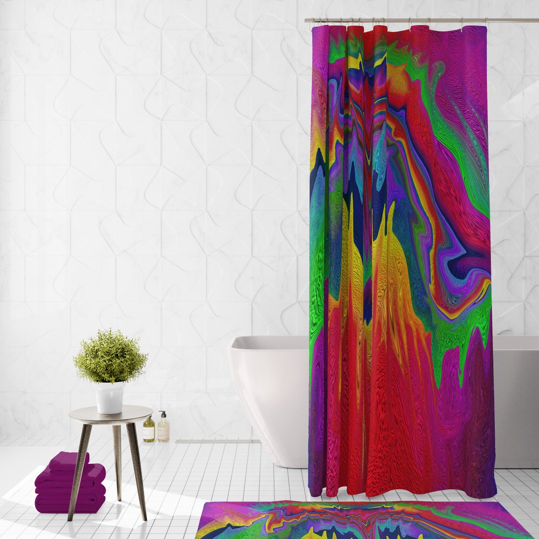 Boho Hippie Shower Curtain Retro Abstract Wild One, Options For Set, Bath Towel, Mat, Hand Towels, Wash Cloth