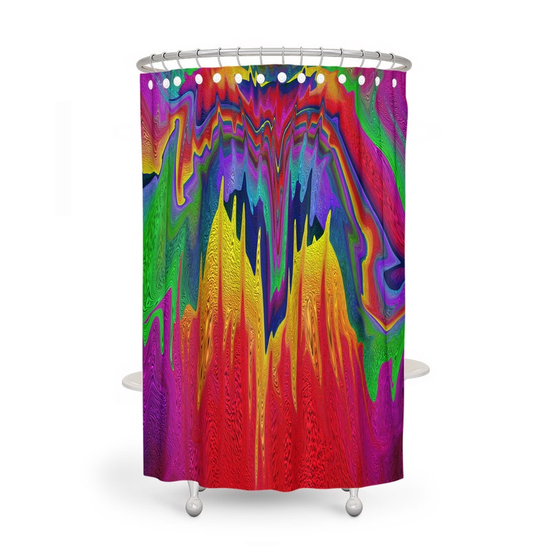 Boho Hippie Shower Curtain Retro Abstract Wild One, Options For Set, Bath Towel, Mat, Hand Towels, Wash Cloth - Image 3