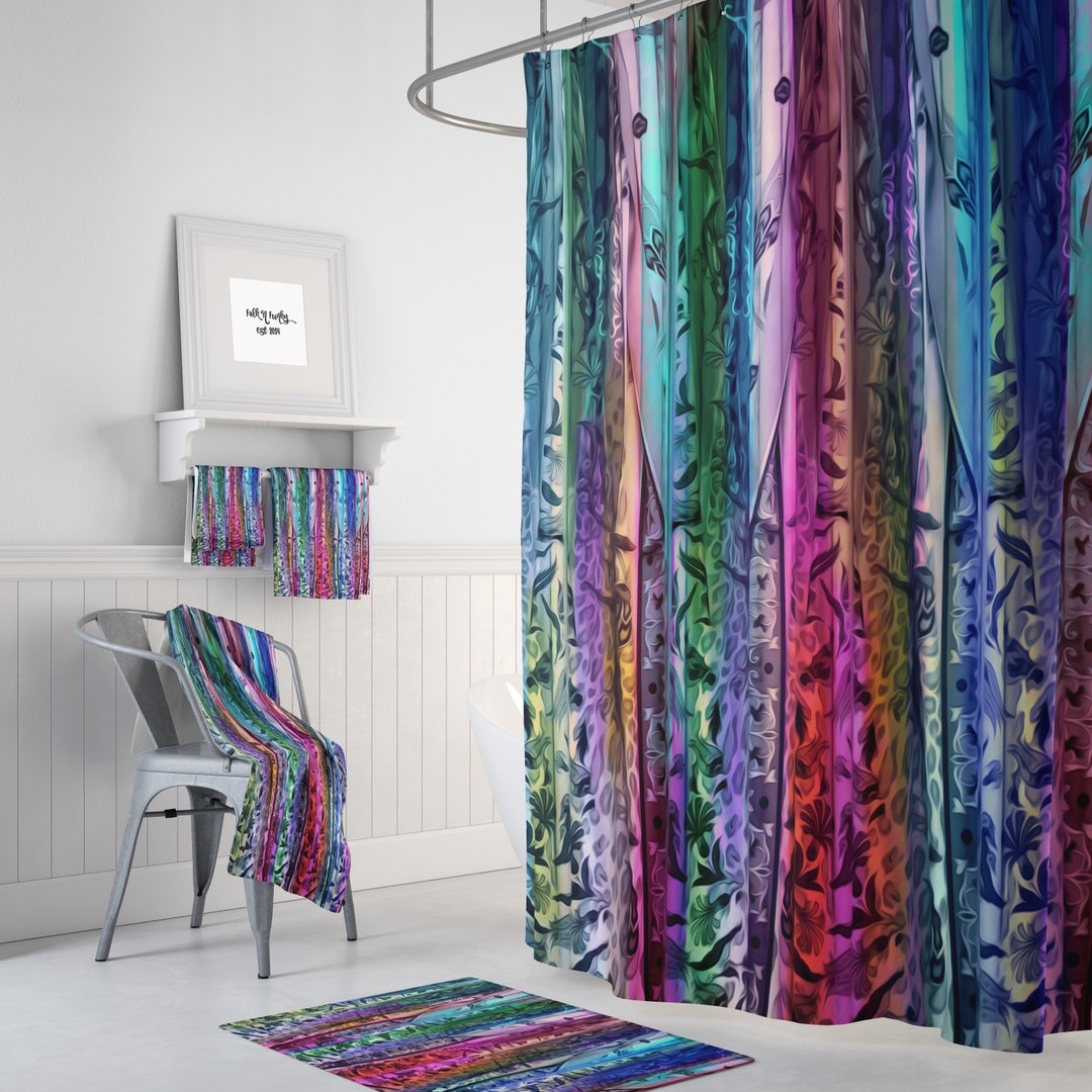 Boho Kissed Shower Curtain Optional Bath Towels, Baths