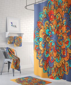 Boho Mandala Shower Curtain Eclectic and Bohemian Bathroom Decor