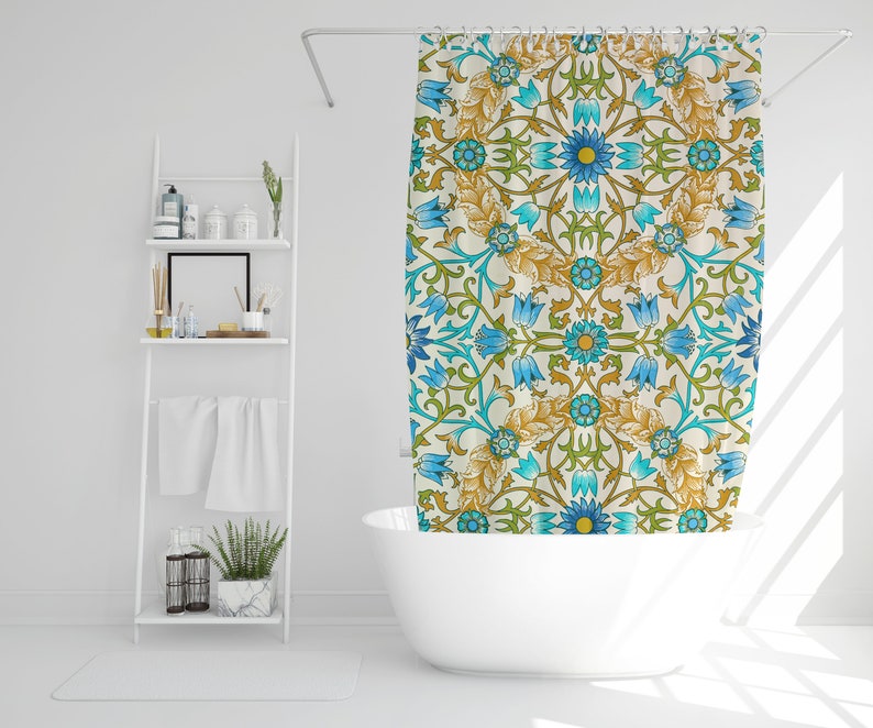 View of Boho Mandala Shower Curtain - Unique Eco-Friendly Waterproof Decor For ...