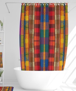 Boho Plaid Bathroom Decoe, Shower Curtains, Towels, Bath Mat