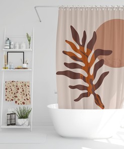 Boho Shower Curtain Abstract Art Modern Bohemian Curtain Minimalist Waterproof Abstract Hippie Decor