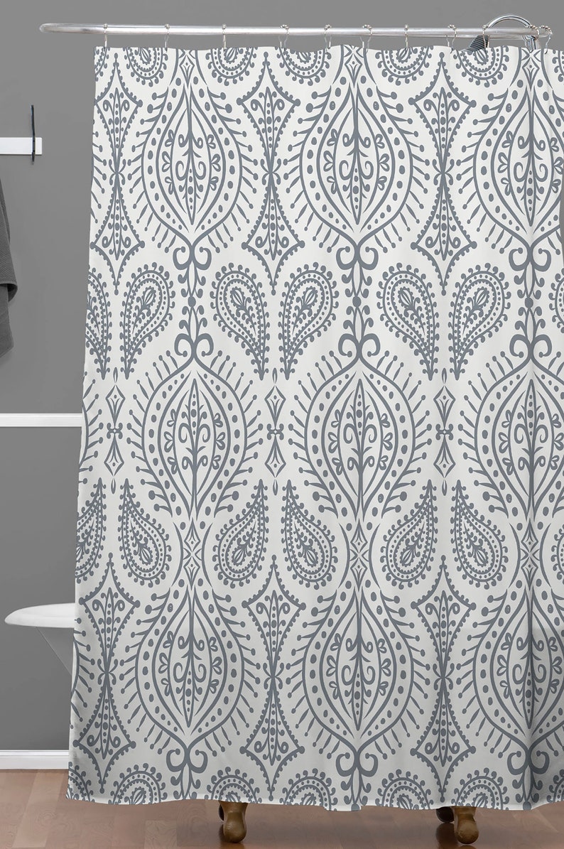 Boho Shower Curtain, Beige Shower Curtain, Bathroom, Paisley Shower Curtain, Boho Decor, Moroccan Decor, Marrakech Design - Image 3