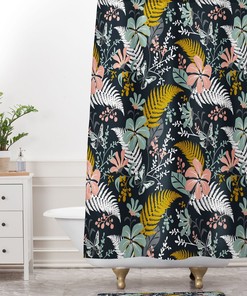 Boho Shower Curtain, Floral Shower Curtain, Bath Curtain, Floral Bathroom Decor, Botanical Shower Curtain, Boho Decor, Dark Floral