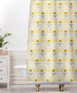 Boho Shower Curtain, Geometric Shower Curtain, Bathroom Decor, Boho Style, Boho Bathroom, Bath Curtain, Sunburst Decor, Grey