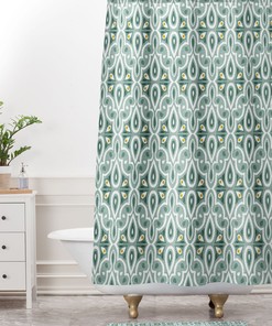 Boho Shower Curtain, Green Shower Curtain, Fabric Shower Curtain, Boho Bathroom, Geometric Shower Curtain, Moroccan Shower Curtain
