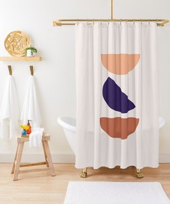 Boho Shower Curtain, Minimalist Shower Curtain, Boho Decor, 100 % Eco-Friendly Polyester, Sun And Moon Art Curtain, Bathroom Decor