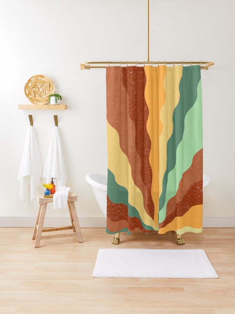 Boho Shower Curtain, Trendy Decor, Boho Colorful Decor, Abstract Shower Curtain, Eco-Friendly Material, Abstract Decor, - Image 4