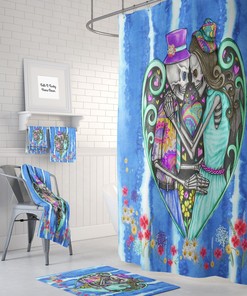 Boho Skull Shower Curtain for Bathroom Decor, Home Decor