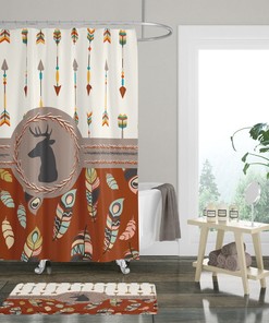 Boho Tribal Deer Shower Curtain for Bathroom Decor, Home Decor