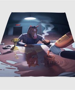Bojack Horseman Digital Painting Sherpa Fleece Blanket Gifts for Family, for Couple