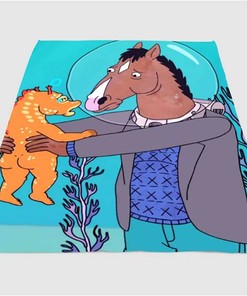 Bojack Horseman In The Sea Sherpa Fleece Blanket Gifts for Family, for Couple