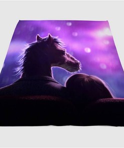 Bojack Horseman Love Sherpa Fleece Blanket Gifts for Family, for Couple