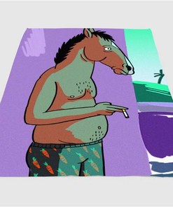 Bojack Horseman Smoking Sherpa Fleece Blanket Gifts for Family, for Couple