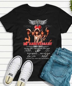 Bon Jovi 39Th Anniversary 1983-2022 Signature T-Shirt