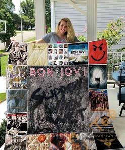 Bon Jovi Themed Quilt Blanket and Bedding Set with 2 Pillowcases