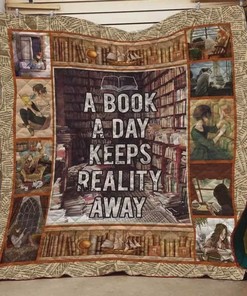 Book And Day Keep Reality Away Quilt Blanket Bedding Set