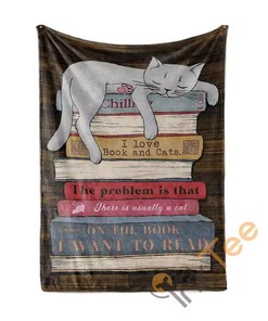Book Cat Sherpa Fleece Blanket Gifts for Family, for Couple