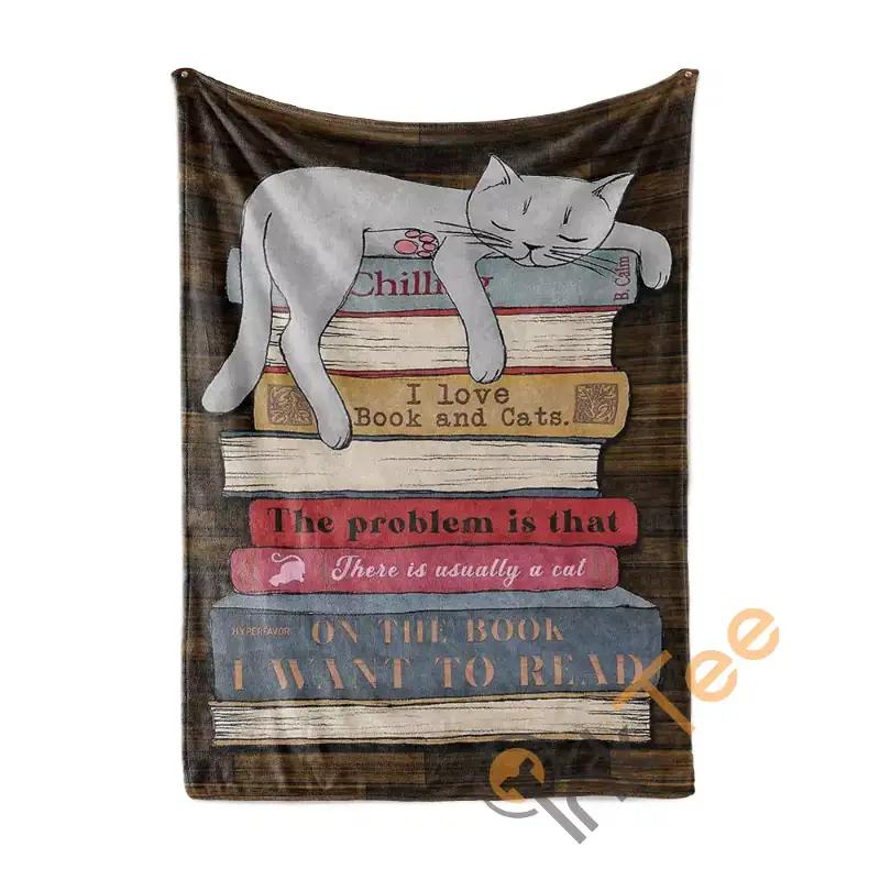 Book Cat Sherpa Fleece Blanket Gifts for Family, for Couple
