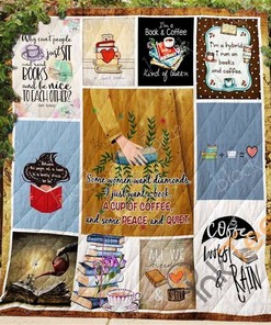 Book, Coffee And Peace Quilt Blanket Bedding Set