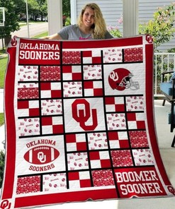Boomer Sooner Ncaa Oklahoma Sooners Quilt Blanket Bedding Set