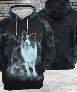 Border Collie Galaxy 3D Hoodie Zipper Hoodie