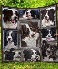 Border Collie Quilt Blanket Bedding Set for Home Décor