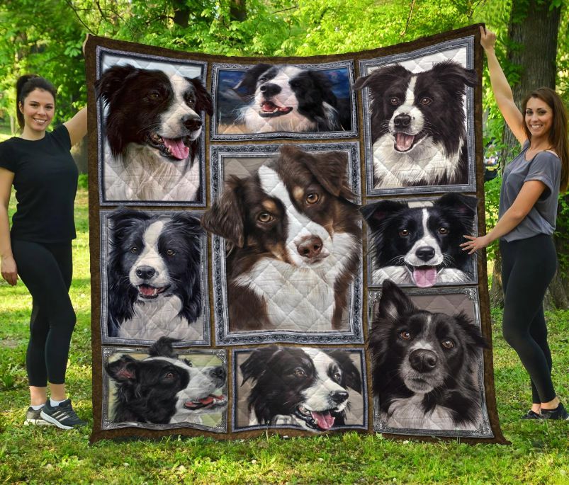 Border Collie Quilt Blanket Bedding Set for Home Décor