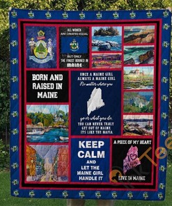 Born And Raised In Maine Quilt Blanket Bedding Set