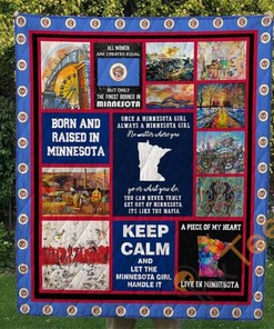 Born And Raised In Minnesota Quilt Blanket Bedding Set