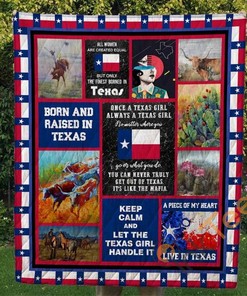 Born And Raised In Texas Quilt Blanket Bedding Set