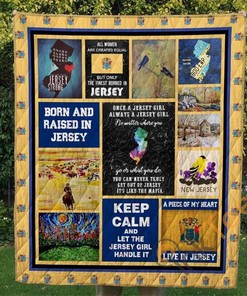 Born And Raised in Jersey Personalized Quilt Blanket Bedding Set