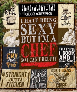 Born To Be A Cheft Quilt Blanket Bedding Set