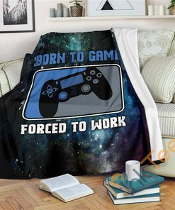 Born To Game Ps Sherpa Fleece Blanket Gifts for Family, for Couple