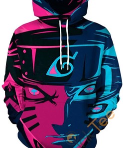 Boruto Naruto Print Pullover With Front Pocket All Over Print Hoodie 3D