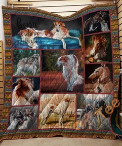 Borzoi 19 Quilt Blanket Bedding Set