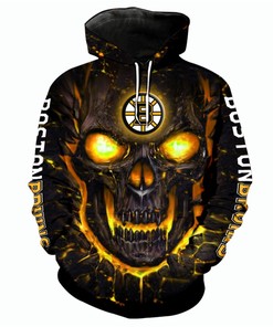 Boston Bruins Halloween Hoodie 3D Skulls Pullover Nhl