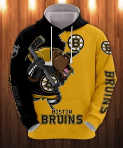 Boston Bruins Hoodie 3D Zip Hoodie 3D Cartoon Graphic Zip Hoodie for Fan