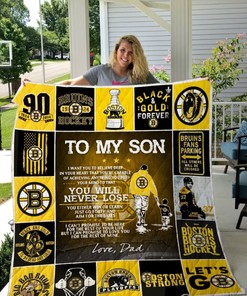 Boston Bruins To My Son From Dad Custom Quilt Blanket Bedding Set