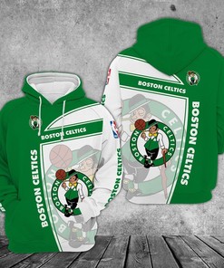 Boston Celtics Zip Hoodie 3D Basketball for Fans