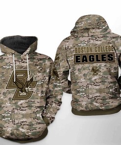 Boston College Eagles NCAA Camo Veteran 3D Hoodie Zipper Hoodie