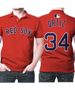 Boston Red Sox David Ortiz #34 Great Player Mlb Baseball Team Red Vintage 3d Designed Allover Gift For Boston Fans Polo Shirt