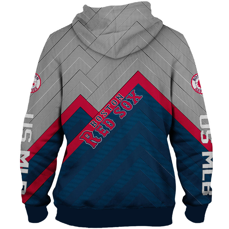 Boston Red Sox Hoodie 3D Baseball Zip Hoodie for Fan MLB - Image 2