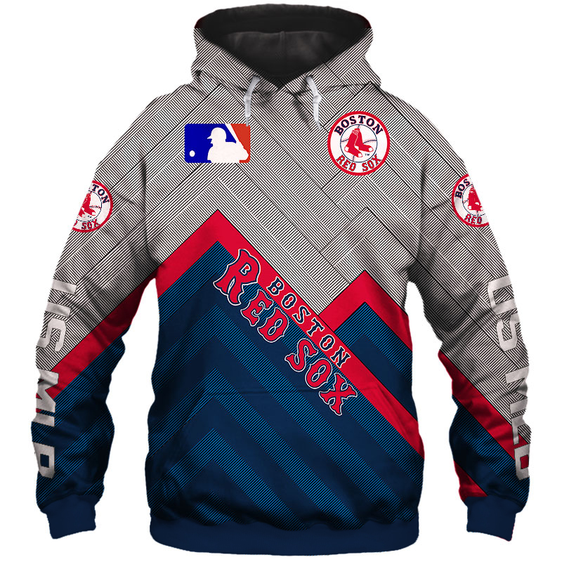 Boston Red Sox Hoodie 3D Baseball Zip Hoodie for Fan MLB - Image 3