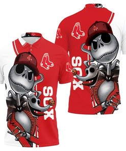 Boston Red Sox Jack Skellington And Zero Polo Shirt All Over Print Shirt 3d T-shirt