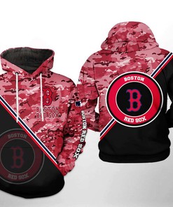 Boston Red Sox MLB Camo Team 3D Hoodie